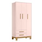 Guarda Roupa Infantil Slim 4340 Rosa Acetinado - Qmovi