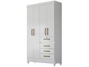Guarda Roupa Infantil Sobral 4 Portas Branco Flex - Moval