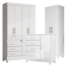 Guarda Roupa Infantil Sobral Com Cômoda Vênus Com Pés E Armário Multiuso New íris Branco Brilho - Moval Guarda Roupa Infantil Sobral Com Cômoda Vênus Com Pés E Armário Multiuso New íris Branco Brilho - Moval