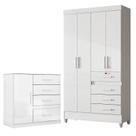 Guarda Roupa Infantil Sobral e Cômoda Vênus Branco Flex Moval