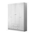 Guarda Roupa Infantil Tais 147cm 4 Portas 100% MDF Branco Brilho - sallar home
