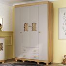 Guarda Roupa Infantil Ternura MP4805 4 Portas de Bater 2 Gavetas MDF MDP Madeirado Off White Guarda Roupa Infantil Ternura MP4805 4 Portas de Bater 2 Gavetas MDF MDP Madeirado Off White