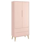 Guarda Roupa Infantil Theo 2 Portas Rosa com Pés Madeira Natural Reller Guarda Roupa Infantil Theo 2 Portas Rosa com Pés Madeira Natural Reller