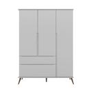Guarda Roupa Infantil Tina 131cm 100% MDF Cinza Semi Brilho - sallar home