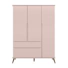 Guarda Roupa Infantil Tina 131cm 100% MDF Rose Semi Brilho - sallar home