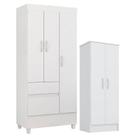 Guarda Roupa Infantil Wind e Armário Multiuso Viena Branco Brilho - Demóbile Guarda Roupa Infantil Wind e Armário Multiuso Viena Branco Brilho - Demóbile