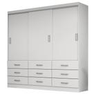 Guarda Roupa Isabela Casal 3 Portas 9 Gavetas Evidencia Cor Branco