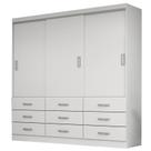 Guarda Roupa Isabela Casal 3 Portas 9 Gavetas Evidencia Cor Branco