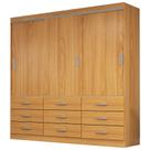Guarda Roupa Isabela Casal 3 Portas 9 Gavetas Evidencia Cor Cinamomo