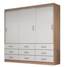 Guarda Roupa Isabela Casal 3 Portas 9 Gavetas Evidencia Cor Demolição Branco