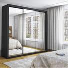 Guarda Roupa Isabela Casal 3 Portas de Correr Com Espelho Master Carioca Móveis