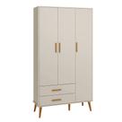 Guarda-Roupa Isis 3 Portas e 2 Gavetas Areia Fosco