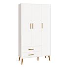 Guarda-Roupa Isis 3 Portas e 2 Gavetas - Branco Fosco