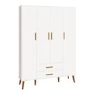 Guarda-Roupa Isis 4 Portas e 2 Gavetas Branco Fosco