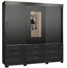 Guarda Roupa Itapema Casal 3 Portas de Correr e 9 Gavetas Cor Preto