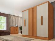 Guarda Roupa Itaperuna 6 Portas e 4 Gavetas Internas Tcil Cinamomo Off