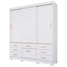 Guarda Roupa Lais 3 Portas de Correr 7 Gavetas MDF