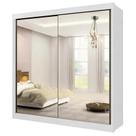 Guarda Roupa Las Vegas Casal Todo Espelhado 2 Portas 6 Gavetas D Doro Cor Branco Estrela Móveis