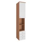 Guarda Roupa Lateral 1 Porta 3 Gavetas 2450mm Setiba Plus Rimo Carvalho/Branco