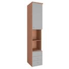 Guarda Roupa Lateral 1 Porta 3 Gavetas 245cm Setiba Plus Rimo Carvalho/Fendi