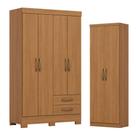 Guarda Roupa Lima 04 Portas E 02 Gavetas Com Pés Be12 Com Armário Multiuso Margarida Cinamomo - Henn Briz