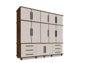Guarda Roupa Londres Triplex Grande 5 Portas 6 Gavetas com Maleiro Luapa Móveis
