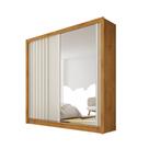 Guarda Roupa Lugano 2 Portas 4 Gavetas Com Espelho Ripado Peroba Off White - Made Marcs