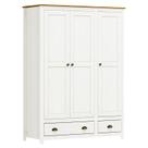 Guarda Roupa Madeira 3 Portas 2 Gavetas Branco/Freijó Topázio - FN Guarda Roupa Madeira 3 Portas 2 Gavetas Branco/Freijó Topázio - FN