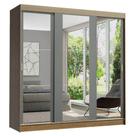 Guarda-roupa Madesa Reno 3 Porta Correr Espelho Rustic Cinza