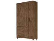 Guarda Roupa Madri 110cm 4 Portas Castanho Wood Moval Guarda Roupa Madri 110cm 4 Portas Castanho Wood Moval