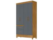 Guarda Roupa Madri 110cm 4 Portas Freijó Cinza Moval Guarda Roupa Madri 110cm 4 Portas Freijó Cinza Moval