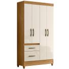 Guarda Roupa Madri 110cm 4 Portas Freijó Off White Moval
