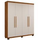 Guarda Roupa Master 4 Portas 3 Gavetas Em Mdf Benetil Móveis Cinamomo Com Off White