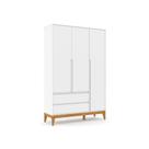 Guarda Roupa Matic Nature Clean 3 Portas Branco Eco Wood