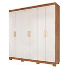 Guarda Roupa Maya 6 Portas 3 Gavetas Flex Espelho Interno MDF