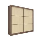 Guarda Roupa MDF Cancun 2 Portas de Correr Castanho Linho