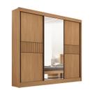 Guarda Roupa MDF Cristal Ripado 3 Portas Cinamomo