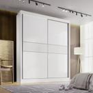 Guarda-roupa Mdf Ripado 2 Portas de Correr 3 Gavetas Milos