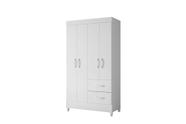 Guarda Roupa Mobi 4 Portas 2 Gavetas Biflex ( Branco Fosco Liso/Rosa Matte) - ABZ