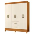 Guarda Roupa Mobi 6 Portas 2 Gavetas Cinamomo/Off White - ABZ