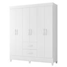 Guarda Roupa Mobi 6 Portas e 2 Gavetas Flex Branco Fosco - Móveis Albatroz