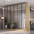 Guarda Roupa Moderno c/ 6 Portas Reflecta e LED 100% MDF