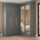 Guarda-roupa Modulação de Canto com Puxadores Mdf com Espelho Paris