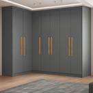 Guarda-roupa Modulação de Canto com Puxadores Mdf Paris