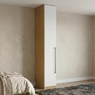 Guarda Roupa Modulado 1 Porta com Prateleiras 100% MDF Infinity Savana/Branco Guarda Roupa Modulado 1 Porta com Prateleiras 100% MDF Infinity Savana/Branco