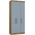 Guarda Roupa Modulado 101,50cm 3 Portas Paris Avelã/Grey Sky
