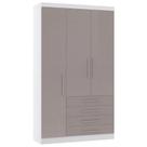 Guarda Roupa Modulado 132cm 3 Portas e 4 Gavetas Alpes Luciane Móveis