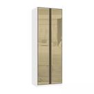 Guarda Roupa Modulado 2 Portas 3 Gavetas 80cm com Vidro Reflecta Bronze Prime Luciane Móveis
