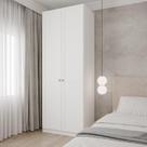 Guarda-Roupa Modulado 2 Portas Americanas com Cabideiro e 2 Gavetas Hera CabeCasa MadeiraMadeira Branco Geada