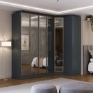 Guarda Roupa Modulado 2,40m Portas Reflecta c/ Led 100% MDF
